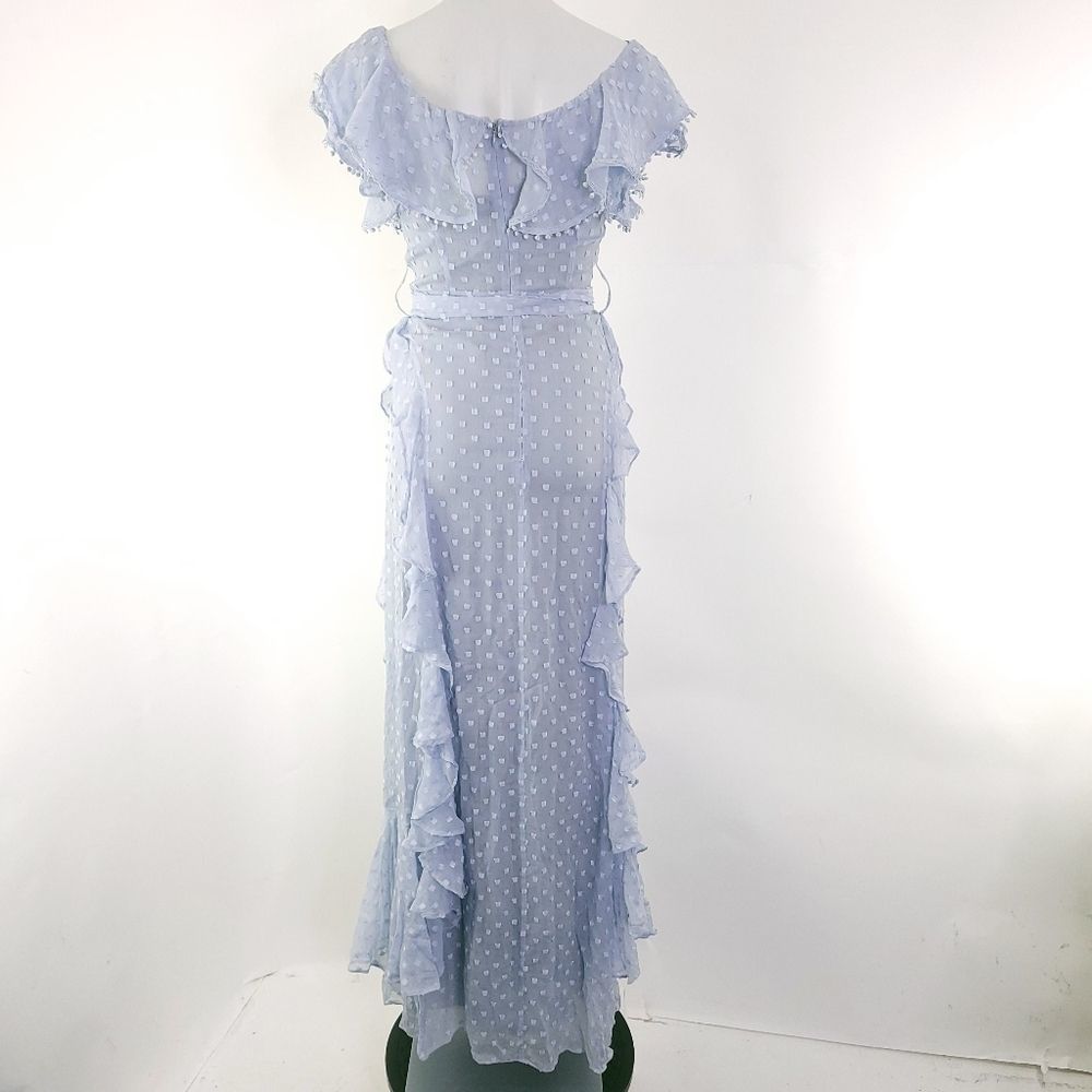 Alice McCall Moon Talking Ruffle Maxi Dress Crystal Bue sz 2 NEW - Picture 9 of 13